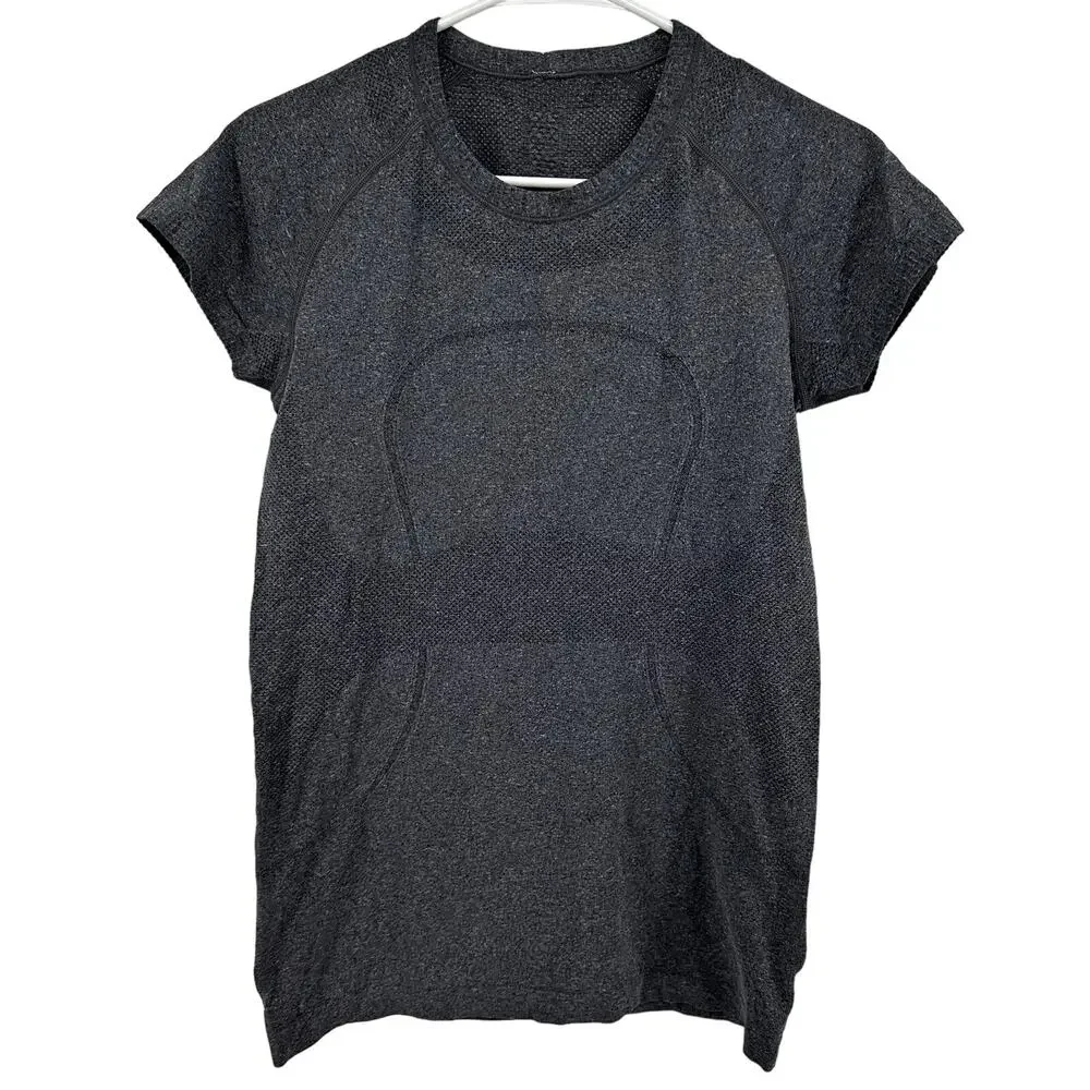 Lululemon Swiftly Tech Short Sleeve Crew Silverescent X-STATIC Heathered Black 8